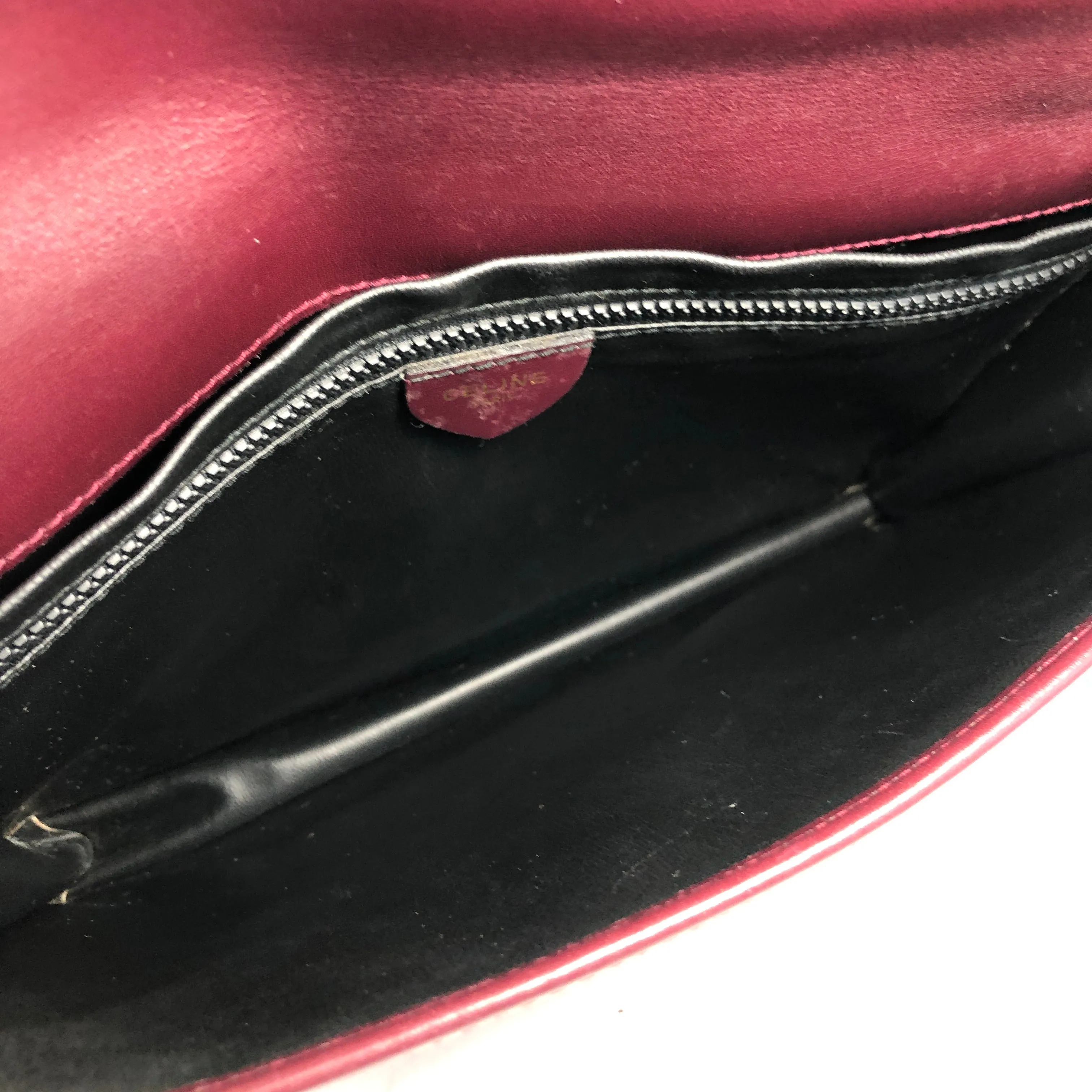 CELINE Blason Triomphe Clutch bag Bordeaux Old Celine Vintage bv3z8k