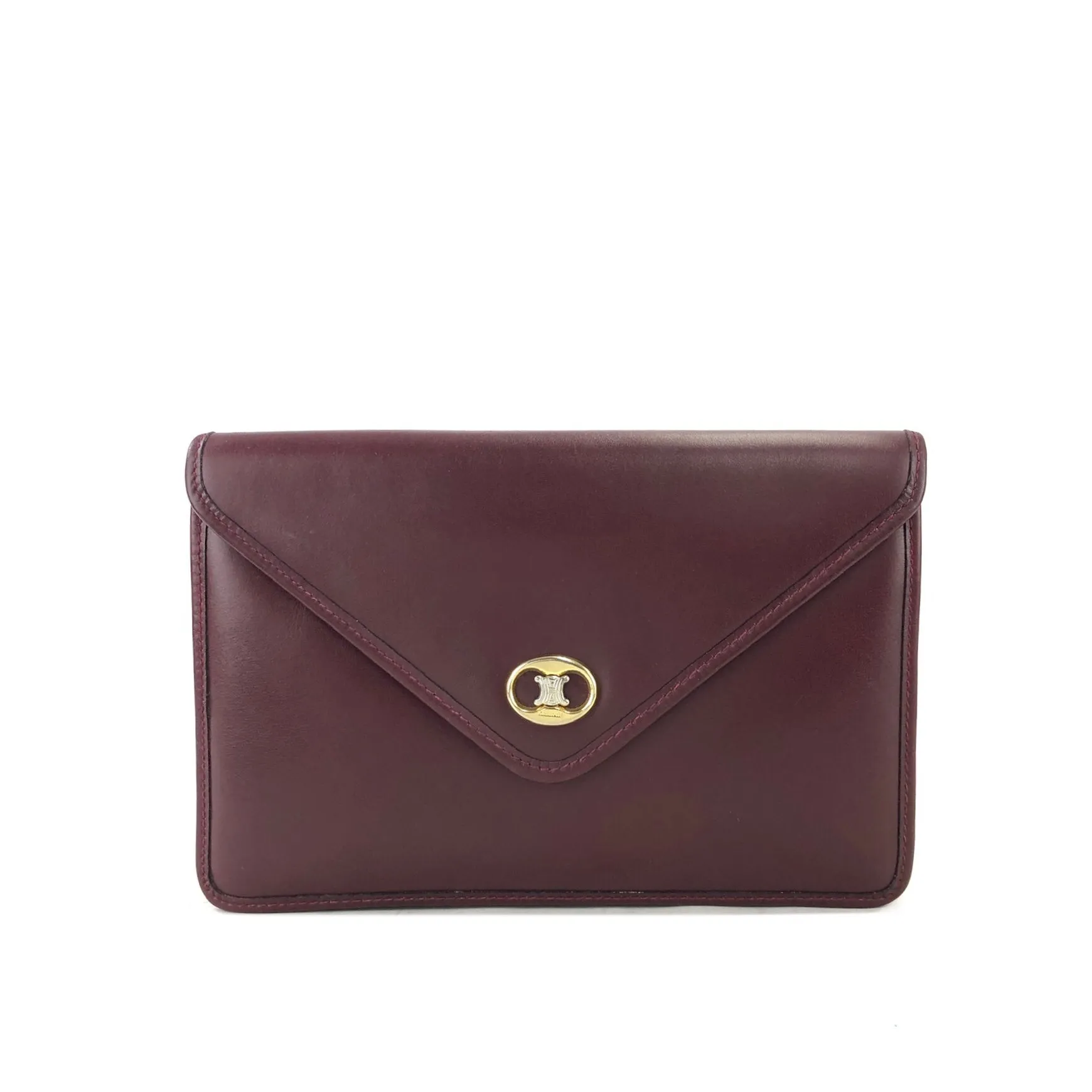 CELINE Blason Triomphe Clutch bag Bordeaux Old Celine Vintage bv3z8k