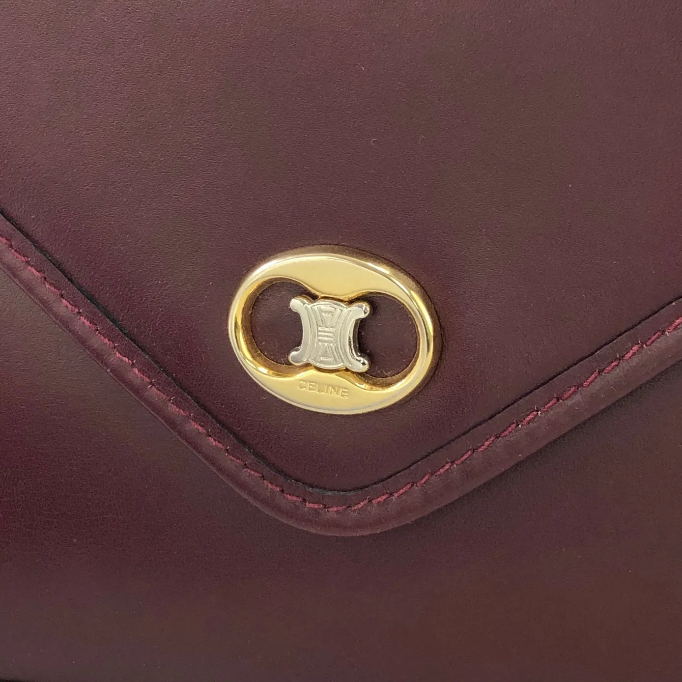 CELINE Blason Triomphe Clutch bag Bordeaux Old Celine Vintage bv3z8k