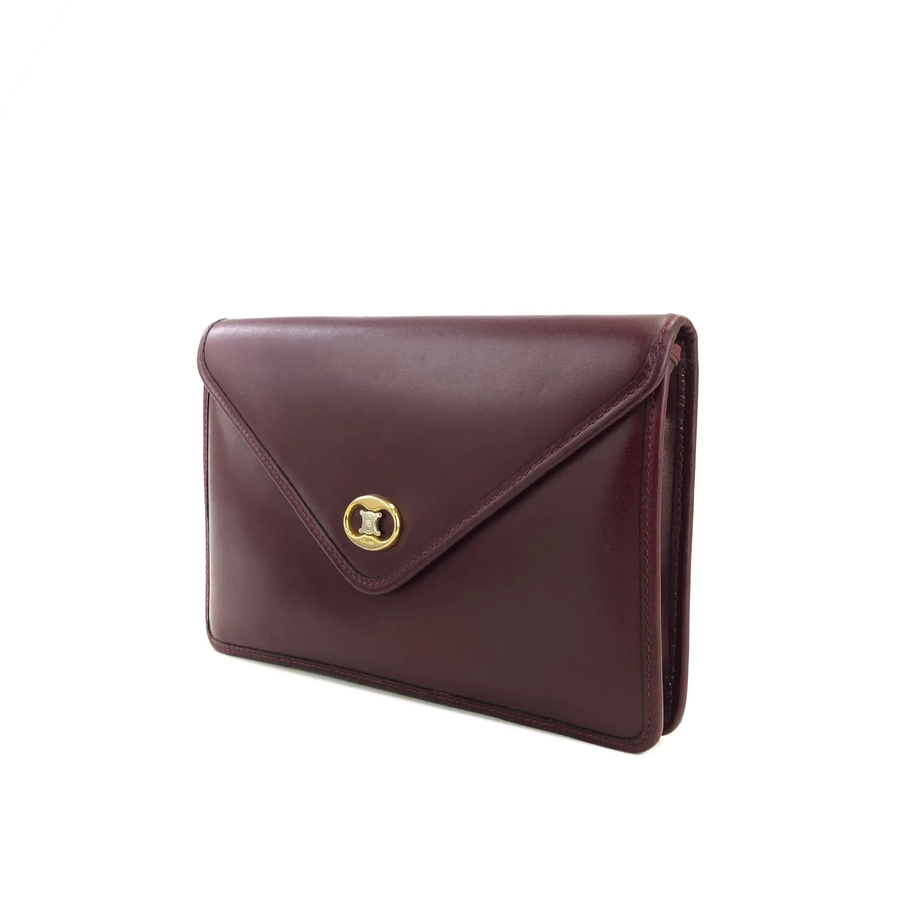 CELINE Blason Triomphe Clutch bag Bordeaux Old Celine Vintage bv3z8k