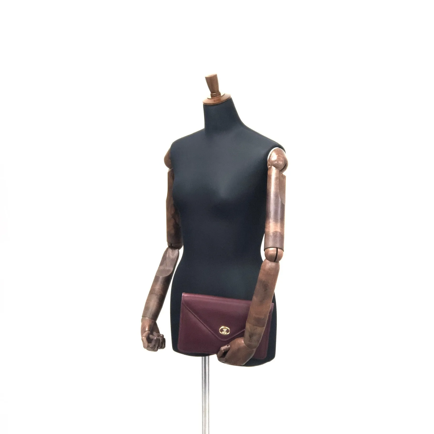 CELINE Blason Triomphe Clutch bag Bordeaux Old Celine Vintage bv3z8k