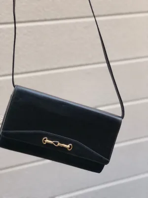CELINE Horsebit Two-way Shoulder bag Clutch bagBlack Vintage Old Celine z4nx75