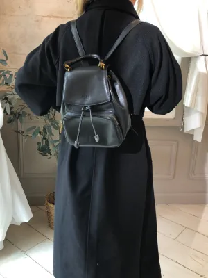 CELINE Starball Logo Leather Backpack Black Vintage jn25uf