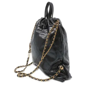 CHANEL CHANEL 22 Backpack Black AS3859 Shiny Calf Leather