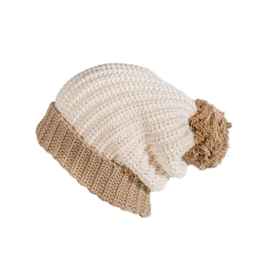 Chunk Knit Ribbed Pom Beanie