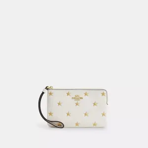 Coach Outlet Corner Zip Wristlet With Star Print
