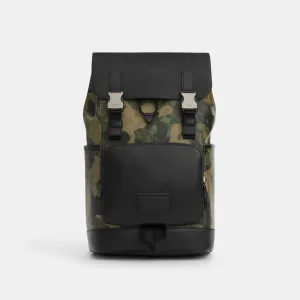 Coach Outlet Track Backpack In Signature Canvas With Camo Print