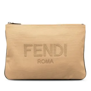 Fendi Canvas Roma Clutch (SHG-oJP68f)
