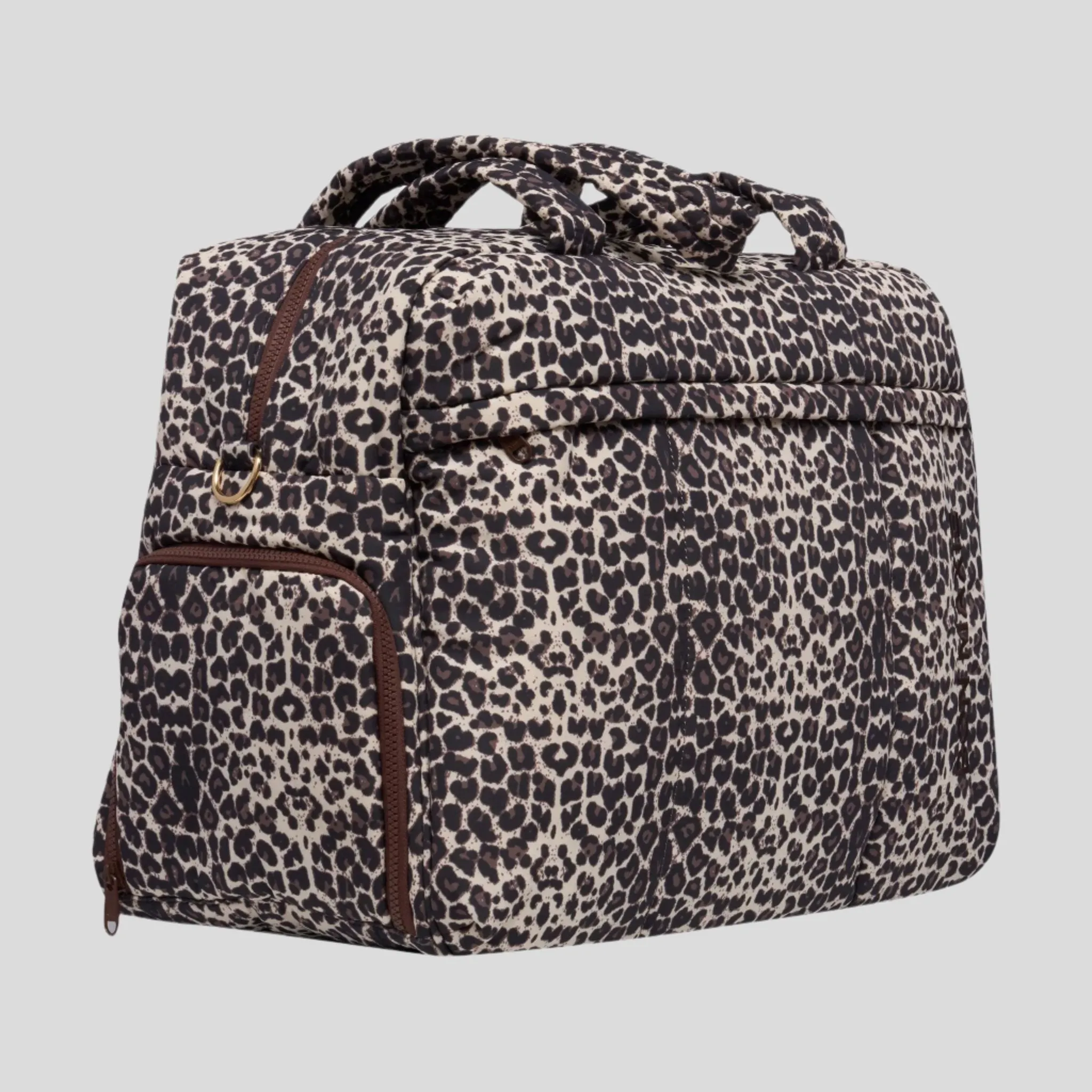 Large Weekender Nylon Duffel Bag -- Leopard