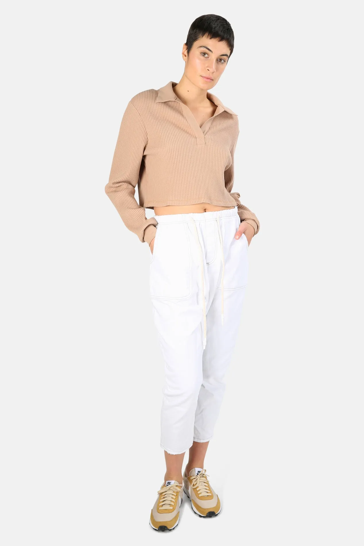 Shabby Kingpins Boyfriend Jean White Beauty
