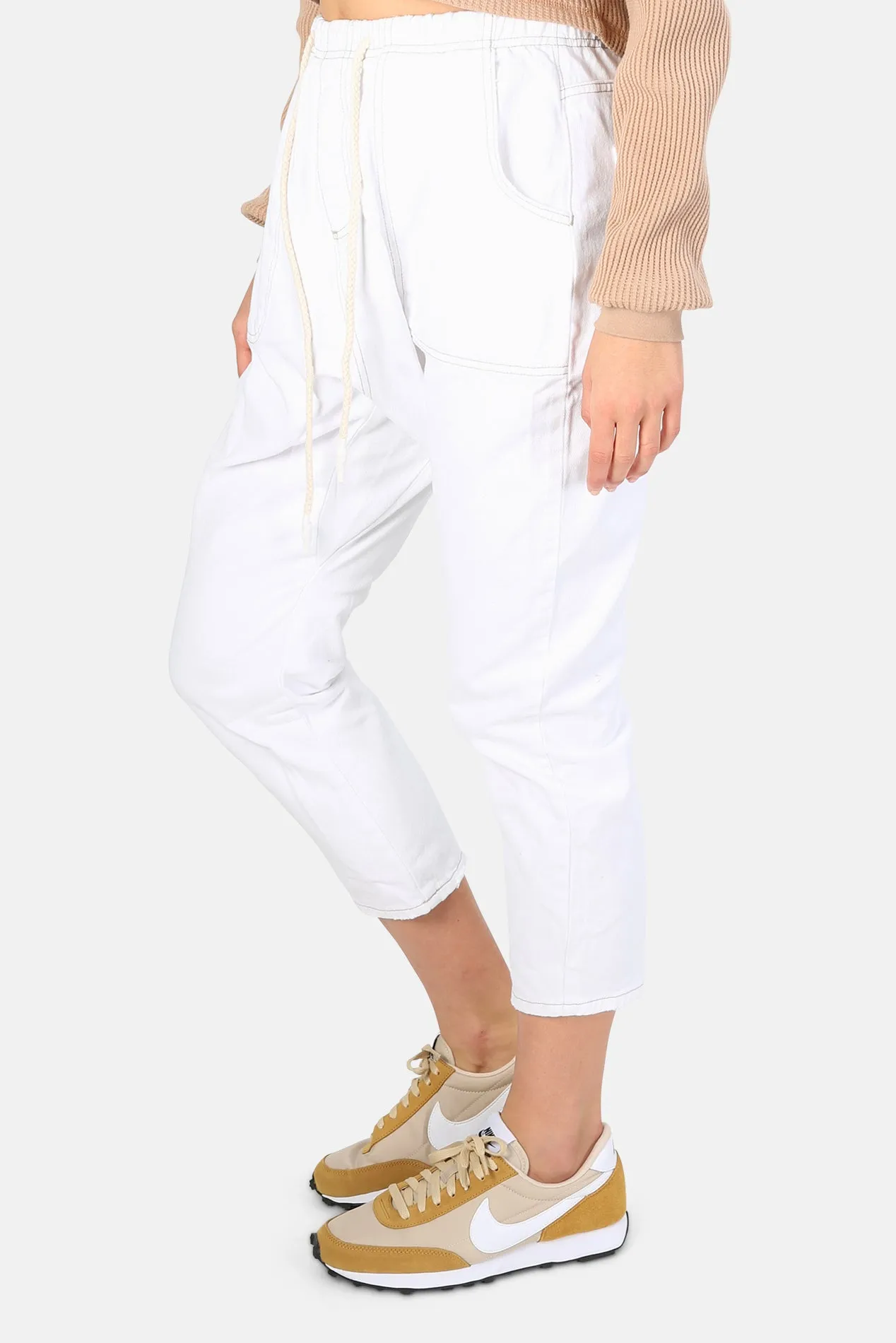 Shabby Kingpins Boyfriend Jean White Beauty