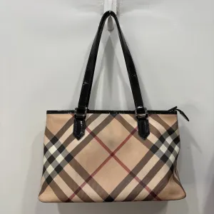 SUPERNOVA TOTE Designer - AS IS By Burberry In Plaid Pattern, Size:Medium