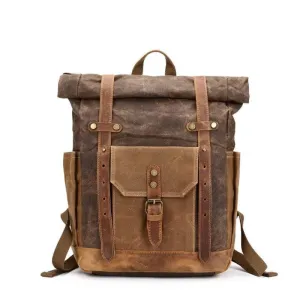 Waxed Canvas & Leather Rucksack